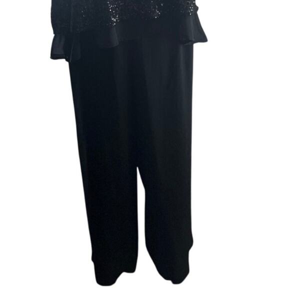 Eileen Fisher 100% Silk Black Pull-On Pants Large Crop Minimalist Luxe Wide Leg